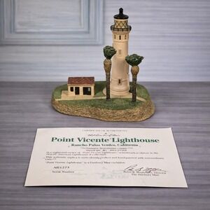 Danbury Mint Point Vicente Lighthouse 1993 COA Figurine